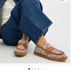 COACH Women's Forest Cozy Shearling Moc Slippers